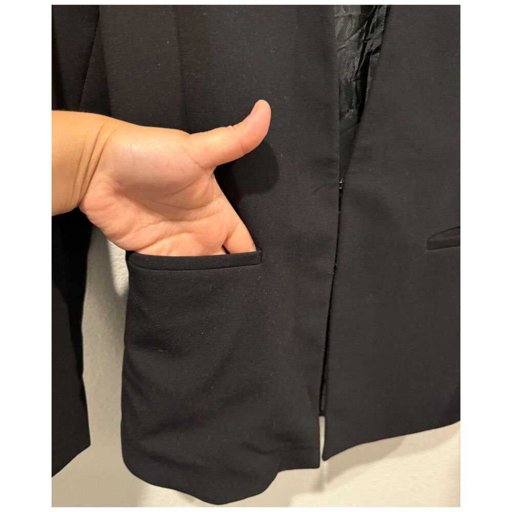 Zara Basic Black Fitted Hook Closure Blazer - image 3
